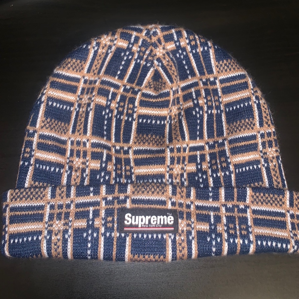 Plaid Supreme beanie